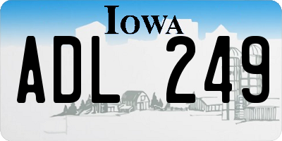 IA license plate ADL249