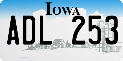 IA license plate ADL253