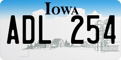 IA license plate ADL254