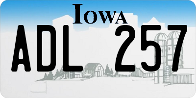 IA license plate ADL257