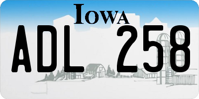 IA license plate ADL258