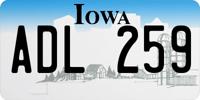 IA license plate ADL259