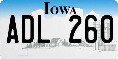 IA license plate ADL260
