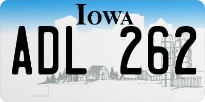 IA license plate ADL262