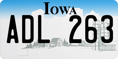 IA license plate ADL263