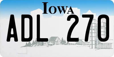 IA license plate ADL270
