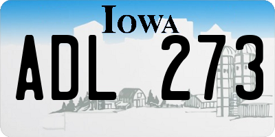 IA license plate ADL273