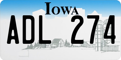 IA license plate ADL274