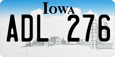 IA license plate ADL276