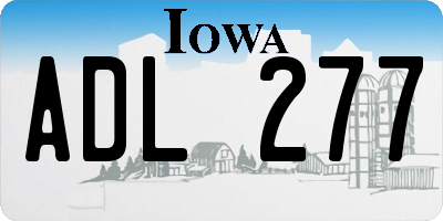 IA license plate ADL277