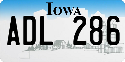 IA license plate ADL286