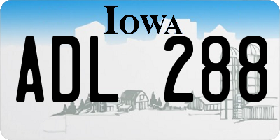 IA license plate ADL288
