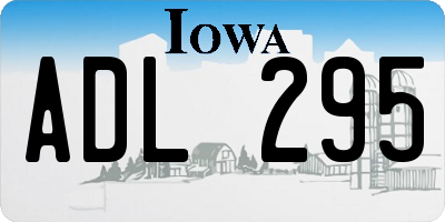 IA license plate ADL295