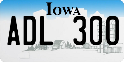 IA license plate ADL300