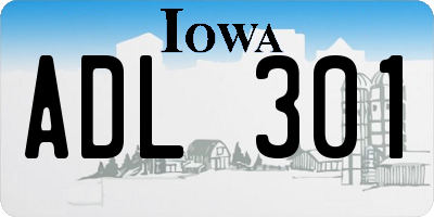 IA license plate ADL301
