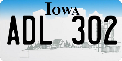 IA license plate ADL302