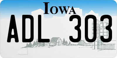 IA license plate ADL303