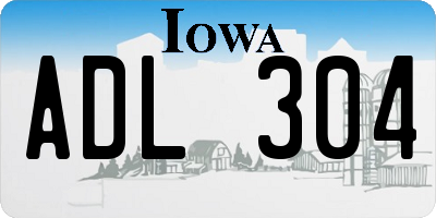 IA license plate ADL304
