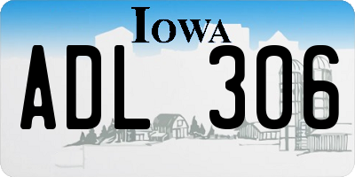 IA license plate ADL306