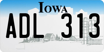 IA license plate ADL313