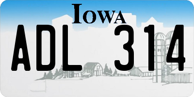 IA license plate ADL314