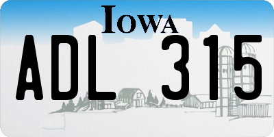 IA license plate ADL315