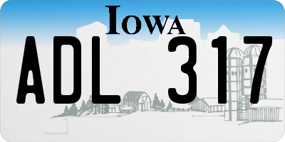 IA license plate ADL317