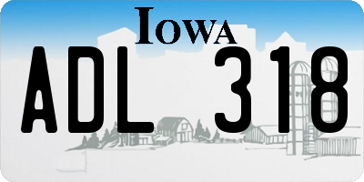 IA license plate ADL318