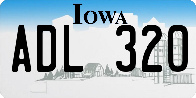 IA license plate ADL320