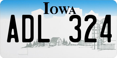 IA license plate ADL324