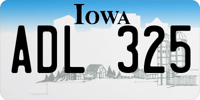 IA license plate ADL325