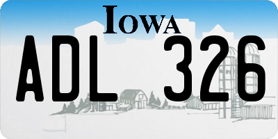IA license plate ADL326