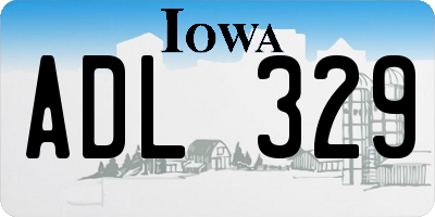 IA license plate ADL329