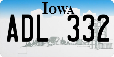 IA license plate ADL332