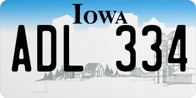 IA license plate ADL334
