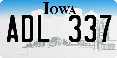 IA license plate ADL337