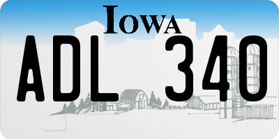 IA license plate ADL340