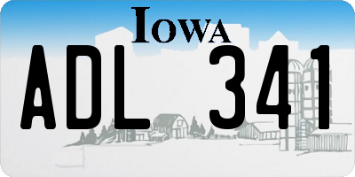 IA license plate ADL341