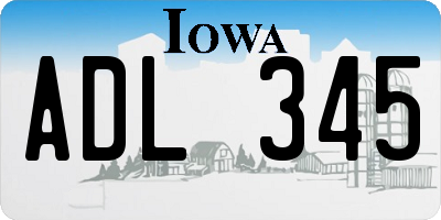 IA license plate ADL345