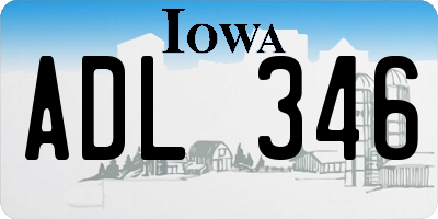 IA license plate ADL346