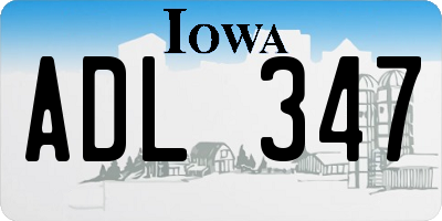 IA license plate ADL347