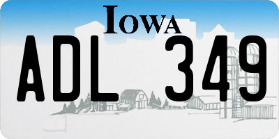 IA license plate ADL349