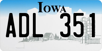 IA license plate ADL351