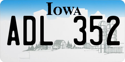 IA license plate ADL352