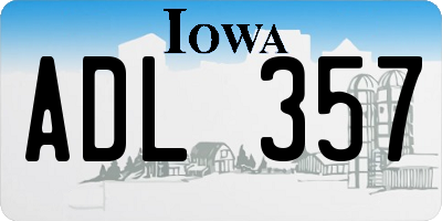 IA license plate ADL357