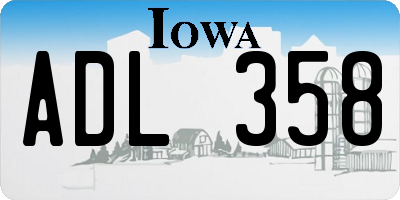 IA license plate ADL358
