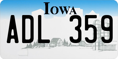 IA license plate ADL359