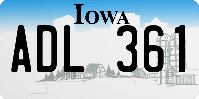 IA license plate ADL361