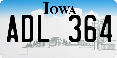 IA license plate ADL364