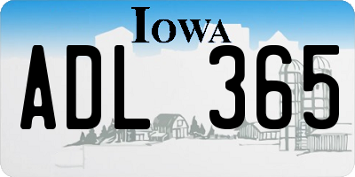 IA license plate ADL365